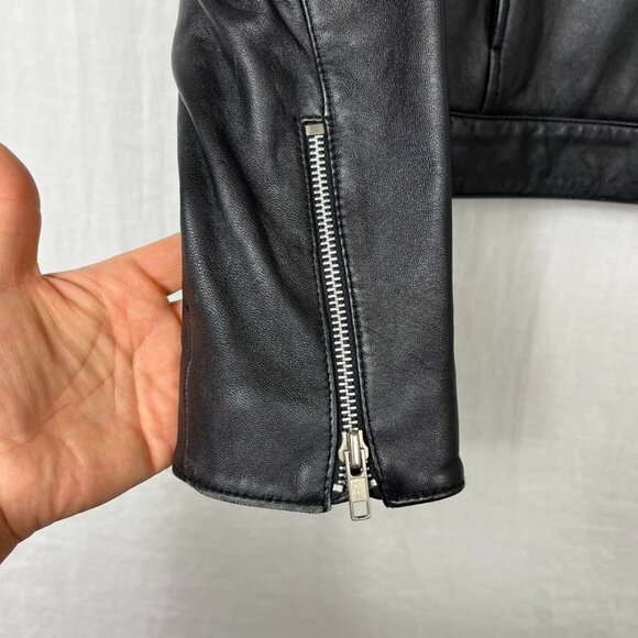 Alpinestars 100% Leather Motorcycle Jacket Womens S Side Zip Pleated Moto Black - Picture 6 of 16